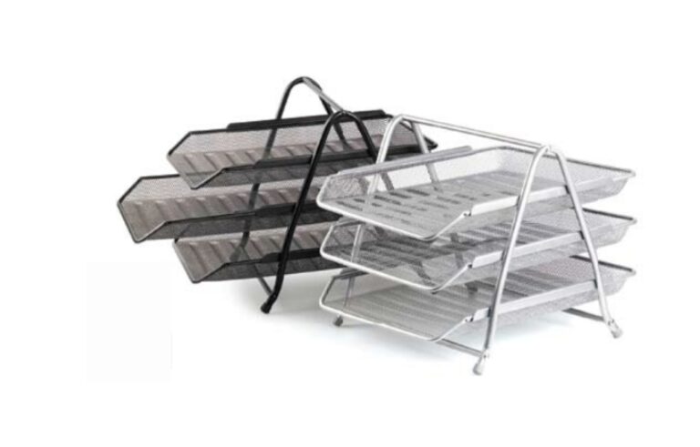 *Dokumentų lentynėlė Forpus. 3 dalių. perforuoto metalo. juodos spalvos