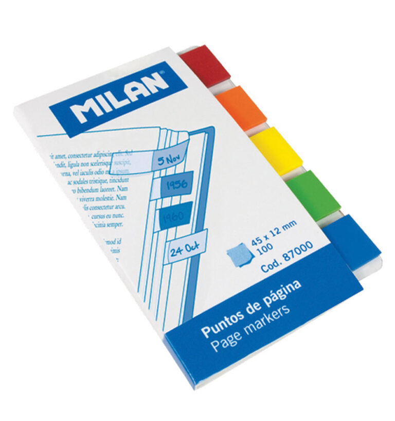 :Plastikiniai indeksai 45x12mm 5sp 87000 MILAN/10