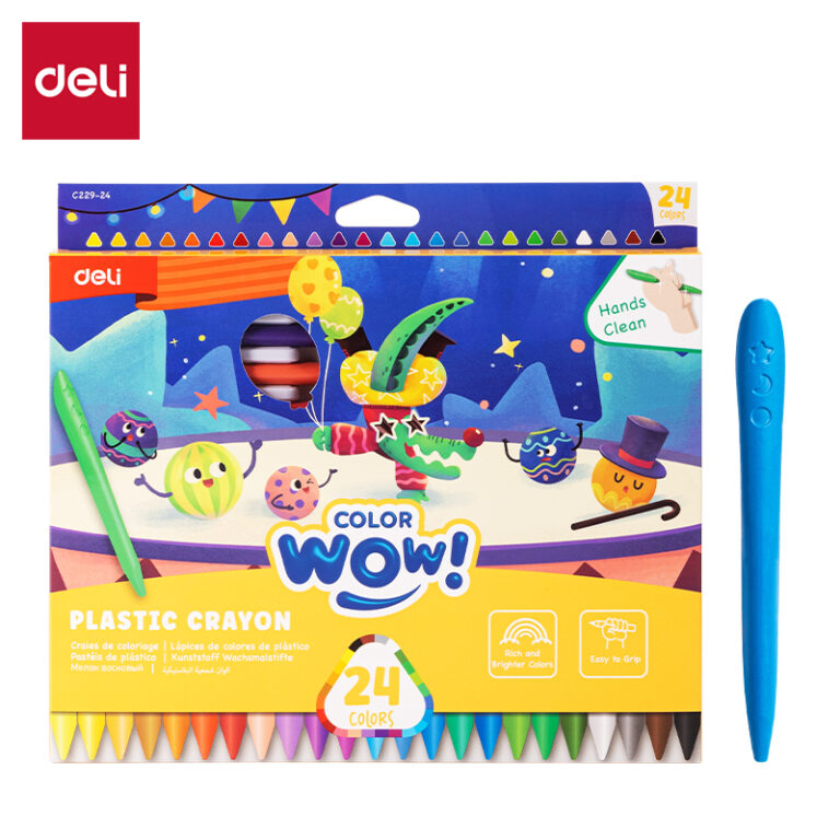 Vaškinės kreidelės DELI ColorWow 24 spalvų