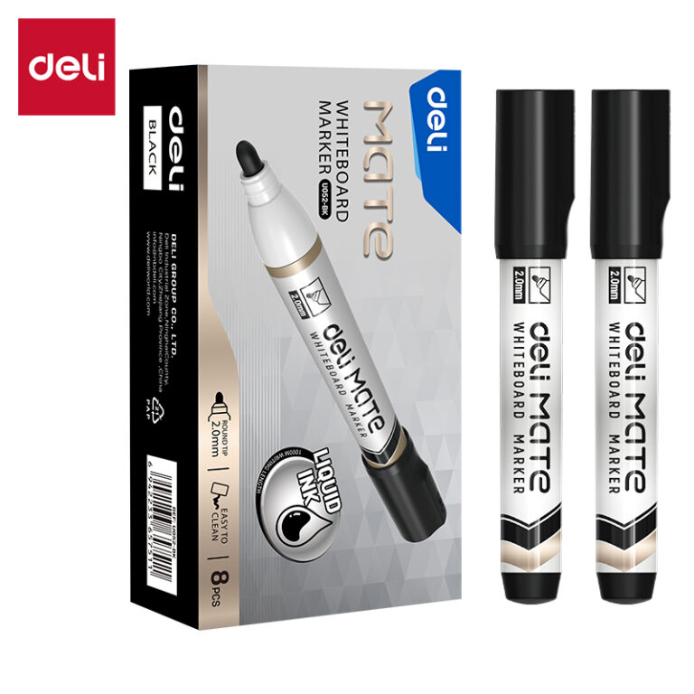 Žymeklis baltai lenta Deli Mate EU05,1,8 mm apvalus galiukas, juodos spalvos