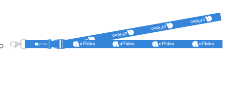 Kaklajuostė su karabinu 2 cm pločio, 4+4 Affidea logo