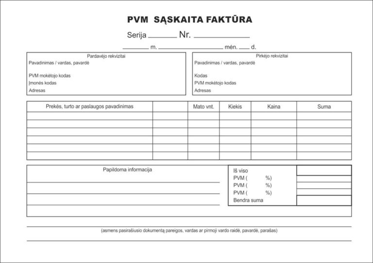 PVM sąskaita faktūra, A5, SC, be numeracijos, 50 lapų