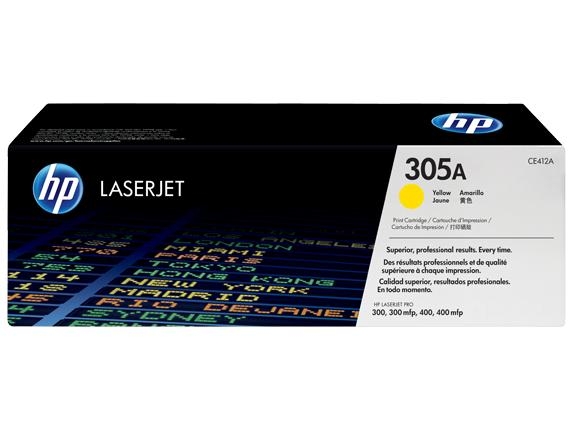 Tonerio kasetė HP CE412AC, Nr, 305A, geltona, 2600 psl, originalas