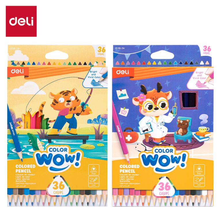Spalvoti pieštukai DELI ColorWow tribriauniai, 36 spalvų