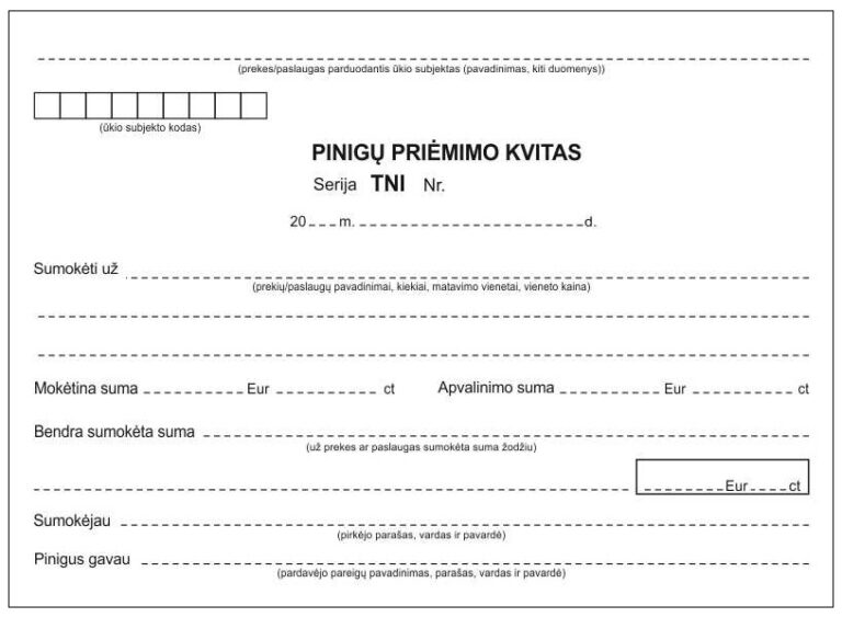 Pinigų priėmimo kvitai su numeracija, A6, SC, 50 kompl