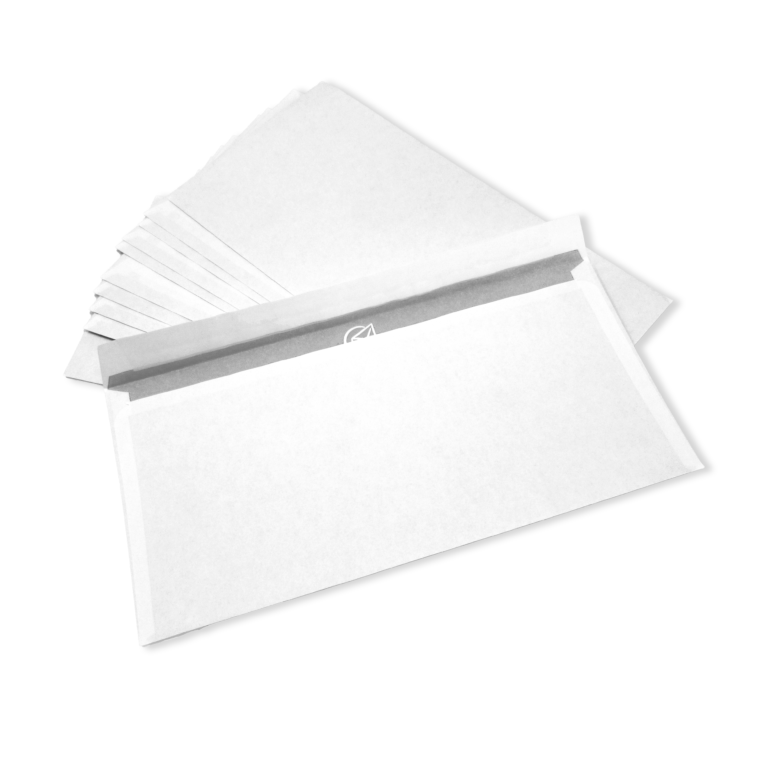 Vokai C65 College, 114x229mm, su nuplėšiama juostele, baltos spalvos, 1000vnt