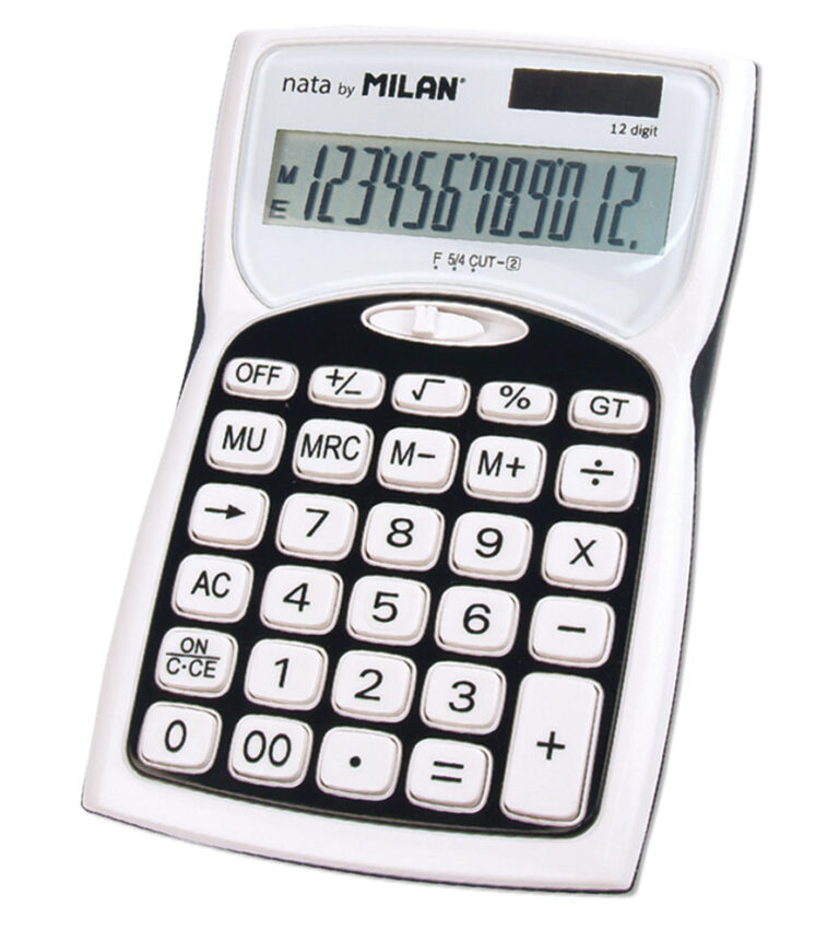 *Skaičiavimo mašinėlė 152012BL balta-juoda MILAN