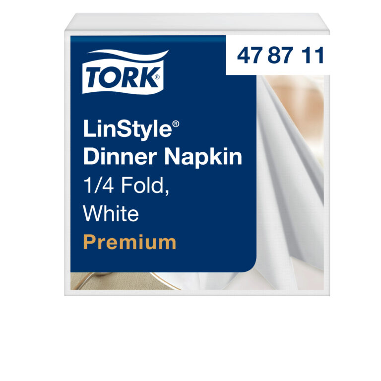 Servetėlės Tork LinStyle (478711), vakarienės, 1 sluoksnis, 50vnt., baltos spalvos