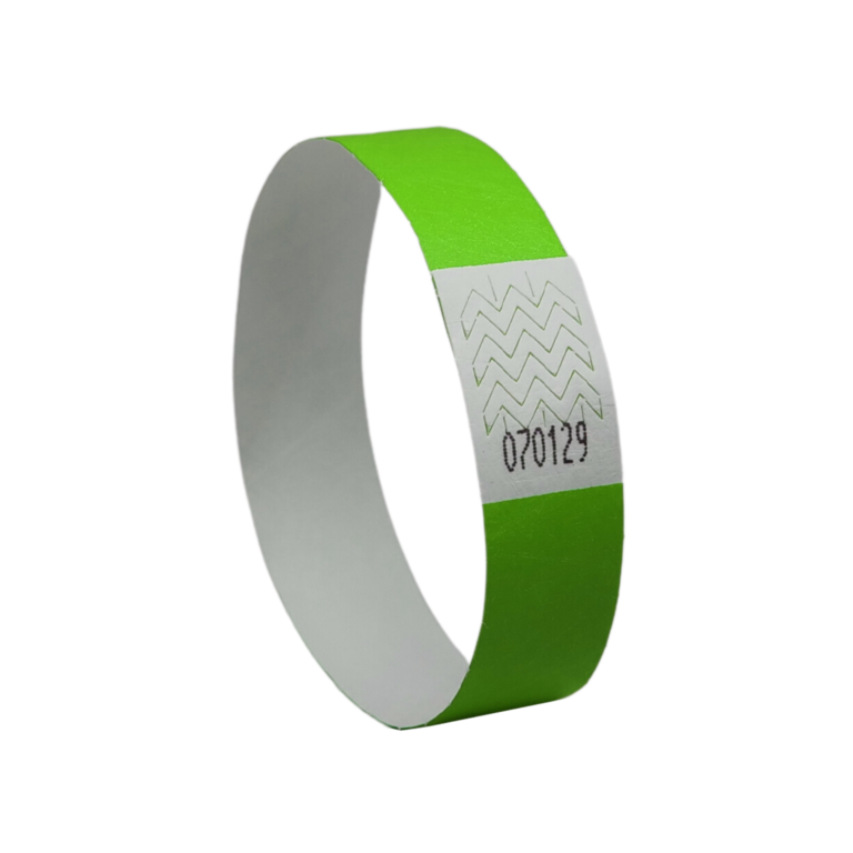 Kontrolinė renginių apyrankė Tyvek neoninės žalios spalvos 265x19mm