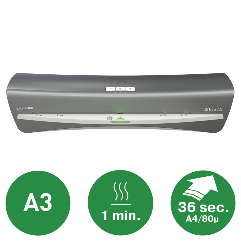 Laminavimo aparatas Leitz iLAM Office A3 sidabrinės spalvos