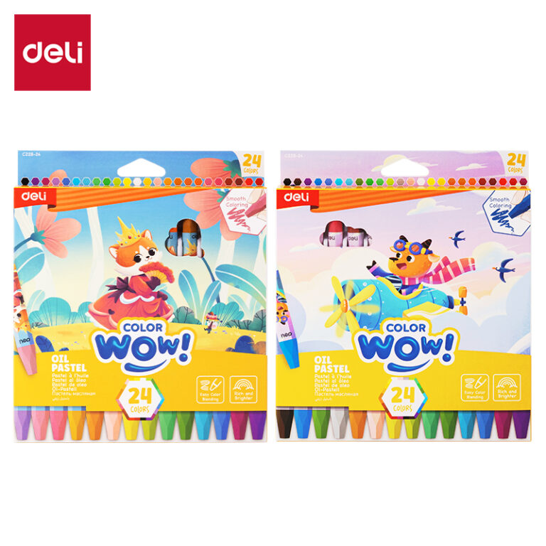 Aliejinės pastelės DELI ColorWow 24 spalvų