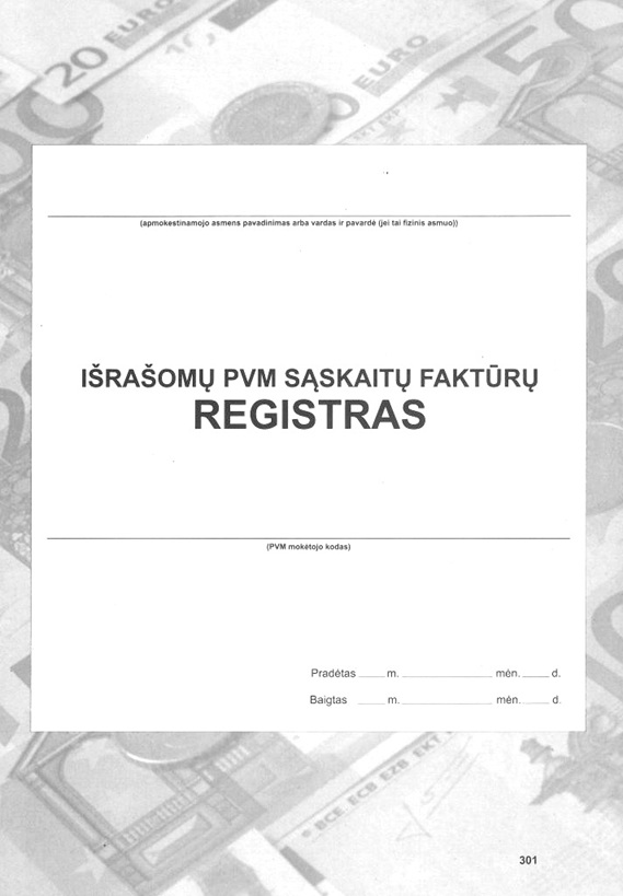 Išrašomų PVM sąskaitų-faktūrų registras, A4, vertikalus, 48 lapų