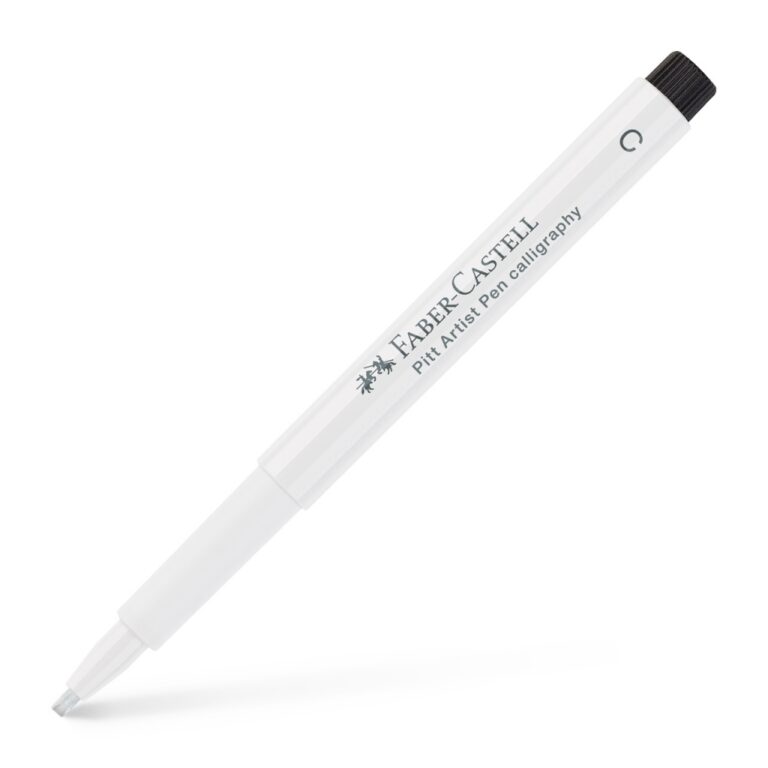 Rašiklis piešimui Faber-Castell PITT Artist Pen C, kaligrafinis, #127 White