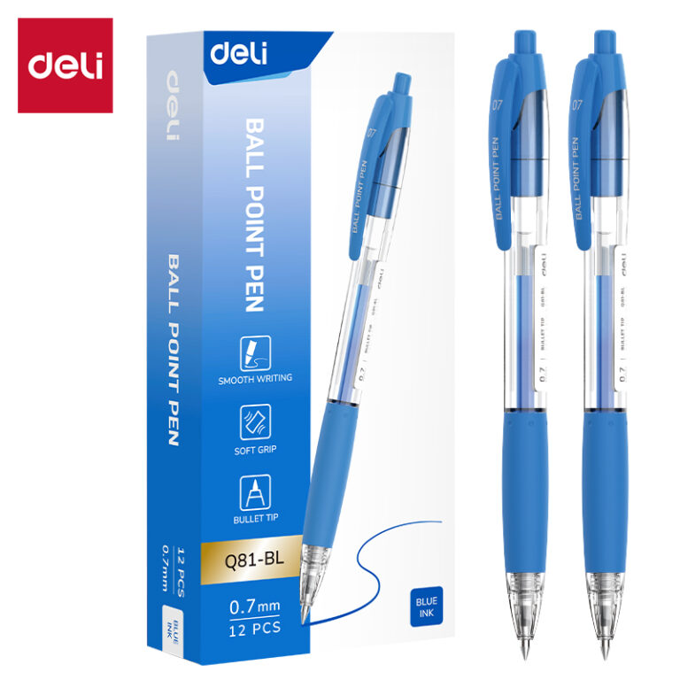 Automatinis gelinis tušinukas DELI Q81 0.7mm, mėlynos spalvos