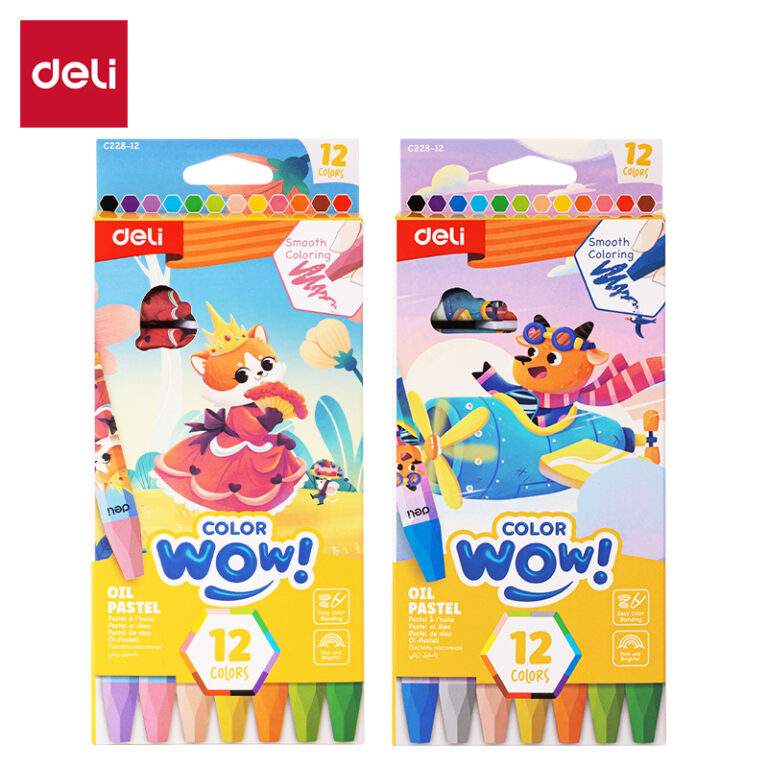 Aliejinės pastelės DELI ColorWow 12 spalvų