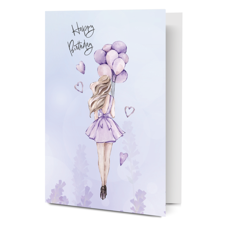 Atvirukas  Happy Birthday su balionais