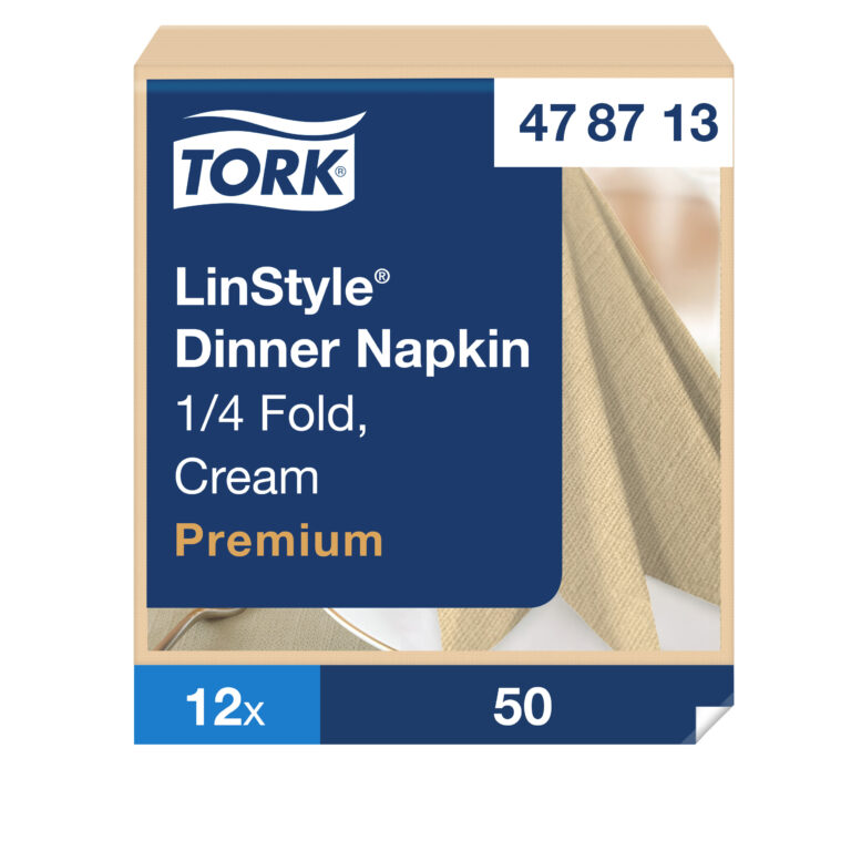 Servetėlės Tork LinStyle (478713), vakarienės, 1 sluoksnis, 50vnt., kreminės spalvos spalvos