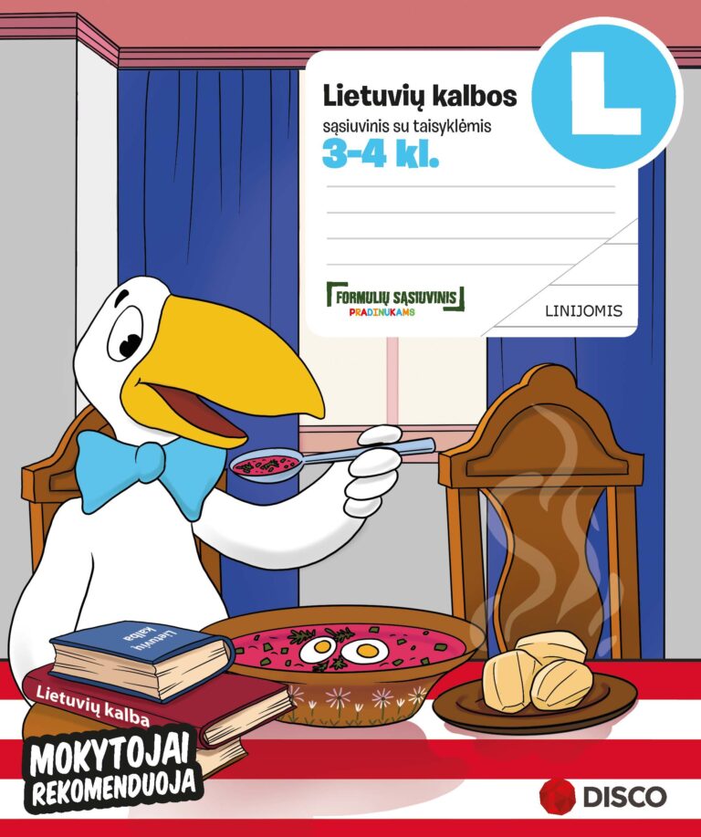 Formulių sąsiuvinis pradinukams (3-4 klasės), Lietuvių k., 14 lapų, linijomis