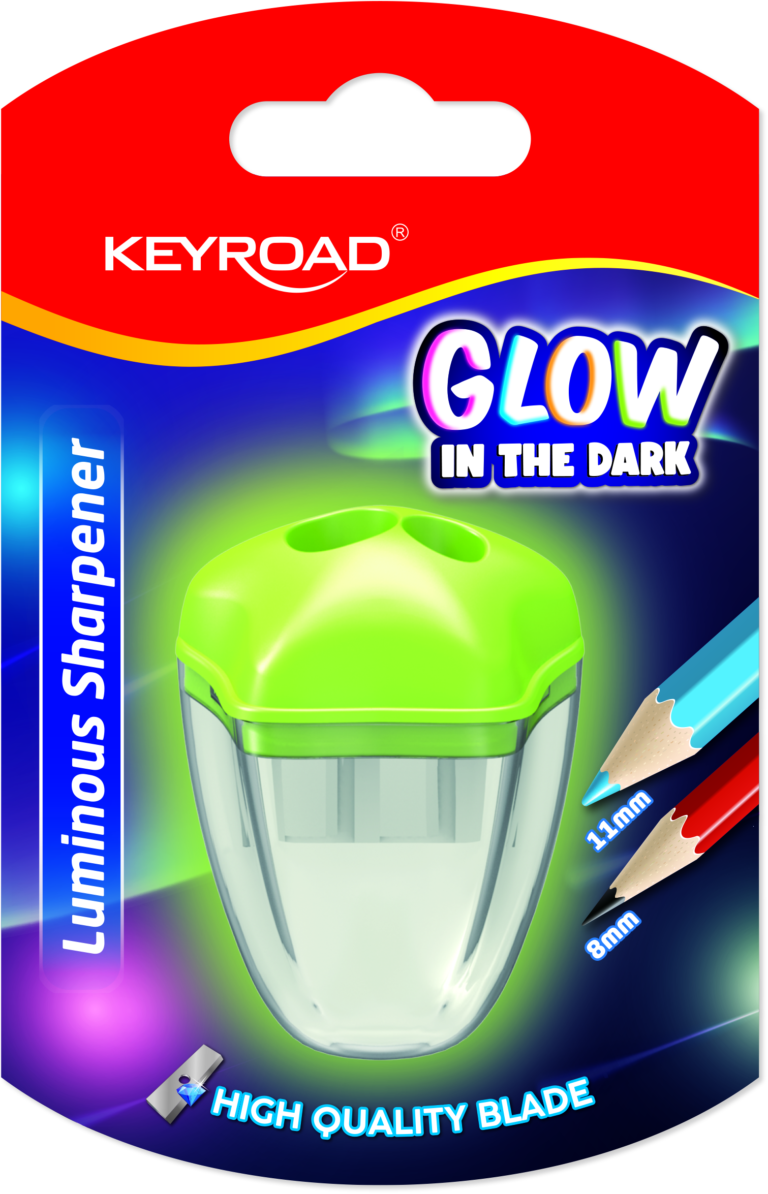 Drožtukas Keyroad 2 skylutės, šviečiantis tamsoje, su konteineriu