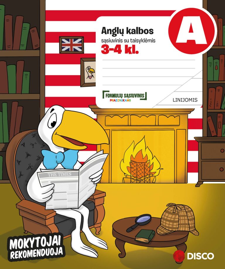 Formulių sąsiuvinis pradinukams (3-4 klasės), Anglų k., 14 lapų, linijomis