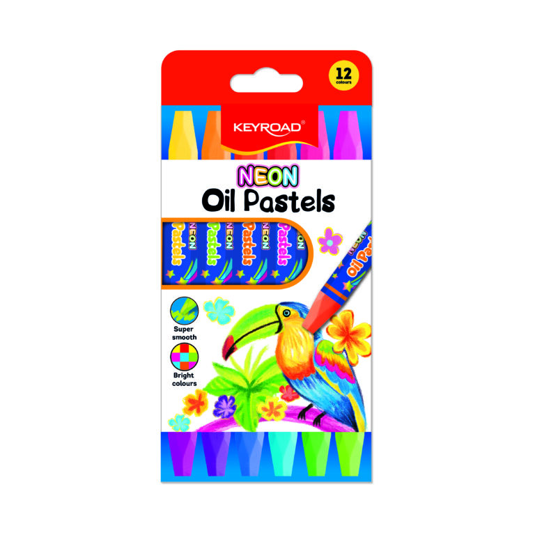 Aliejinės pastelės Keyroad 12 neoninių spalvų