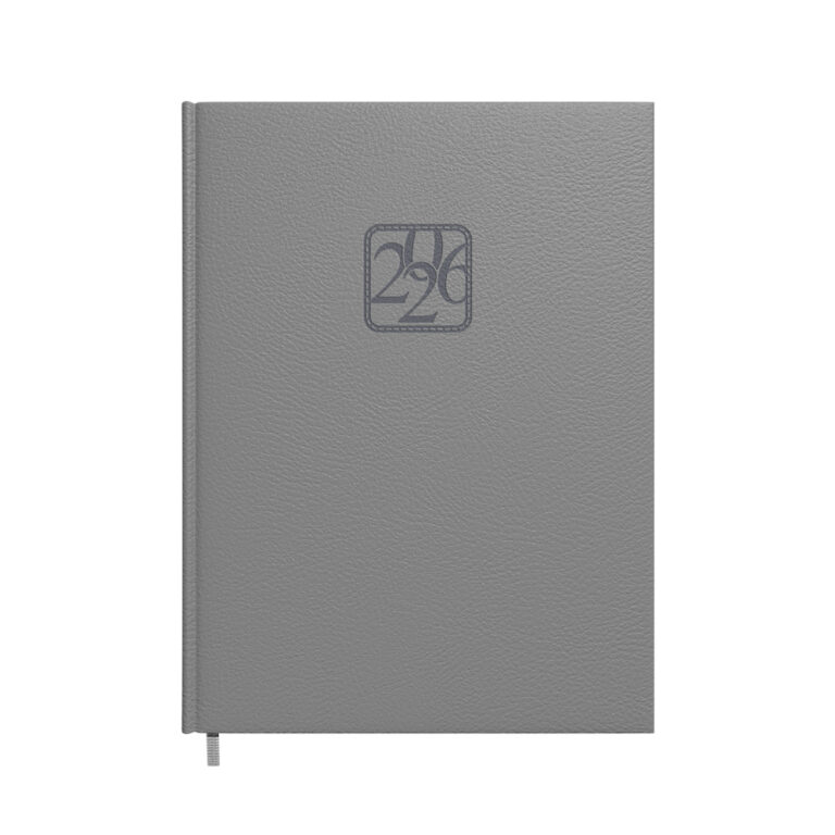 Darbo kalendorius Timer Futura, A4 PU, pilkos spalvos