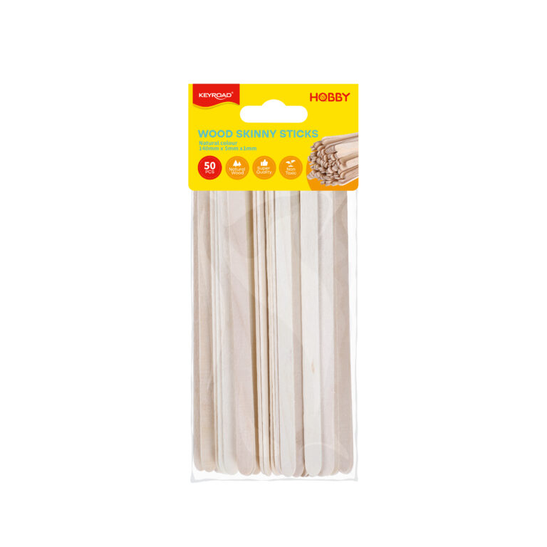 Mediniai pagaliukai Keyroad 140x5mm 50 vnt natūralios spalvos