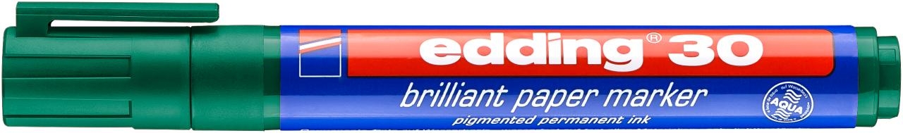 Žymeklis popieriui Edding 30 brilliant, apvaliu galiuku, 1.5-3mm, žalios spalvos Žymeklis popieriui Edding 30 brilliant, apvaliu galiuku, 1.5-3mm, žalios spalvos