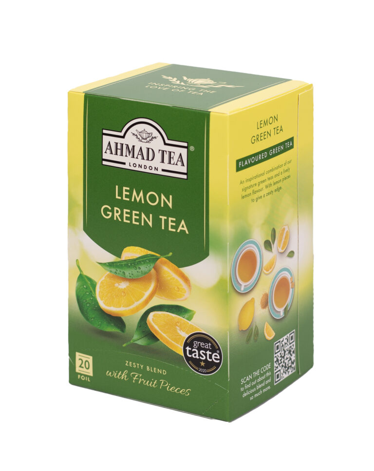 Žalioji vaisinė arbata Ahmad Lemon Vitality, 20x2g