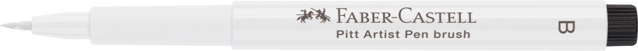 Rašiklis piešimui Faber-Castell PITT Artist Pen B, teptukinis, #101 White Rašiklis piešimui Faber-Castell PITT Artist Pen B, teptukinis, #101 White