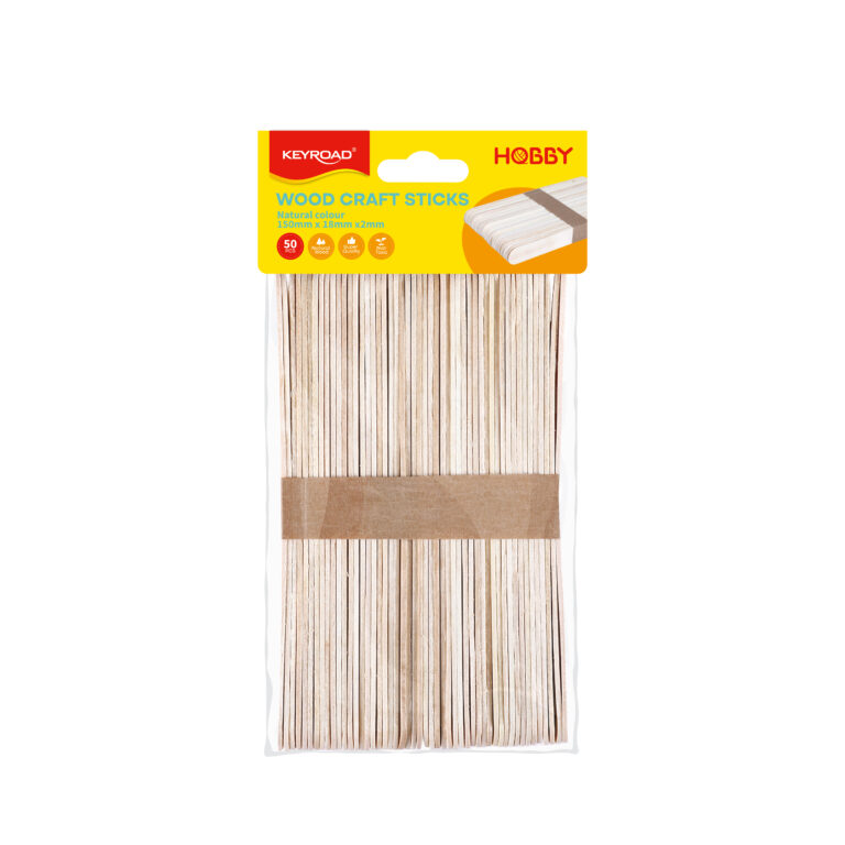 Mediniai pagaliukai Keyroad 150x18mm 50 vnt natūralios spalvos