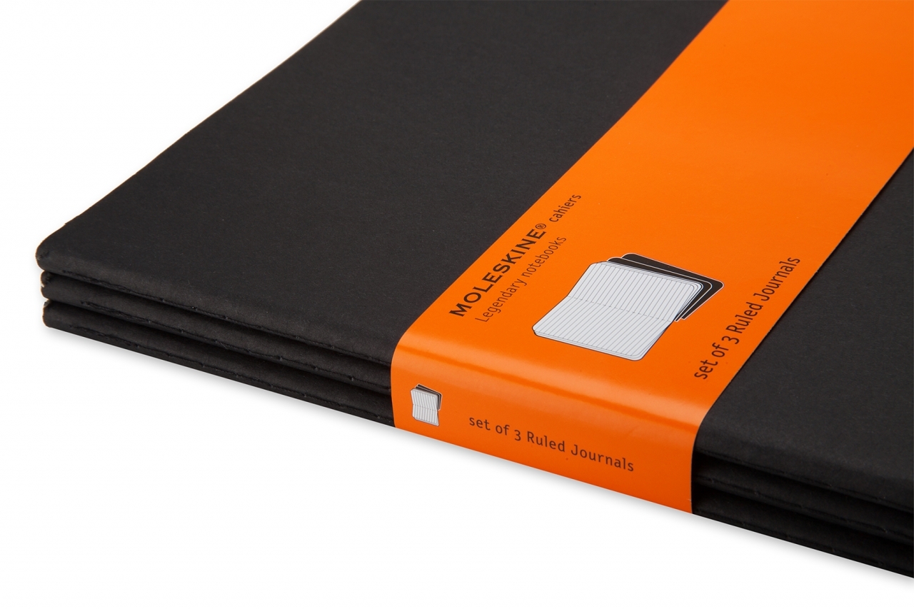Užrašų knygutė Moleskine Cahier 19x25cm, linijomis, minkštu viršeliu, juodos spalvos, 3 vnt Užrašų knygutė Moleskine Cahier 19x25cm, linijomis, minkštu viršeliu, juodos spalvos, 3 vnt