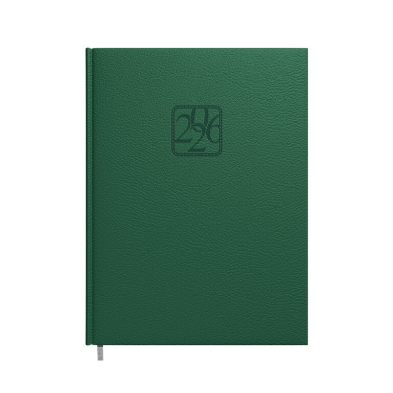 Darbo kalendorius Timer Futura, A4 PU, tamsiai žalios spalvos
