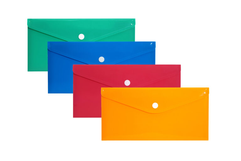 Aplankas-vokas College C65, 0.18 mik., su spaustuku, įvairių spalvų