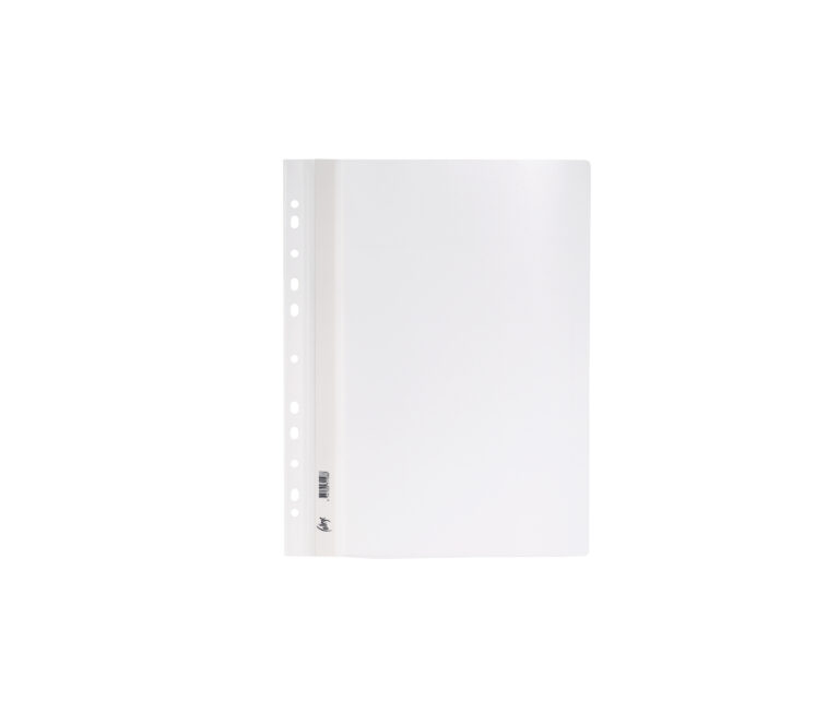 Plastikinis segtuvėlis College, A4, su universalia perforacija, baltos spalvos