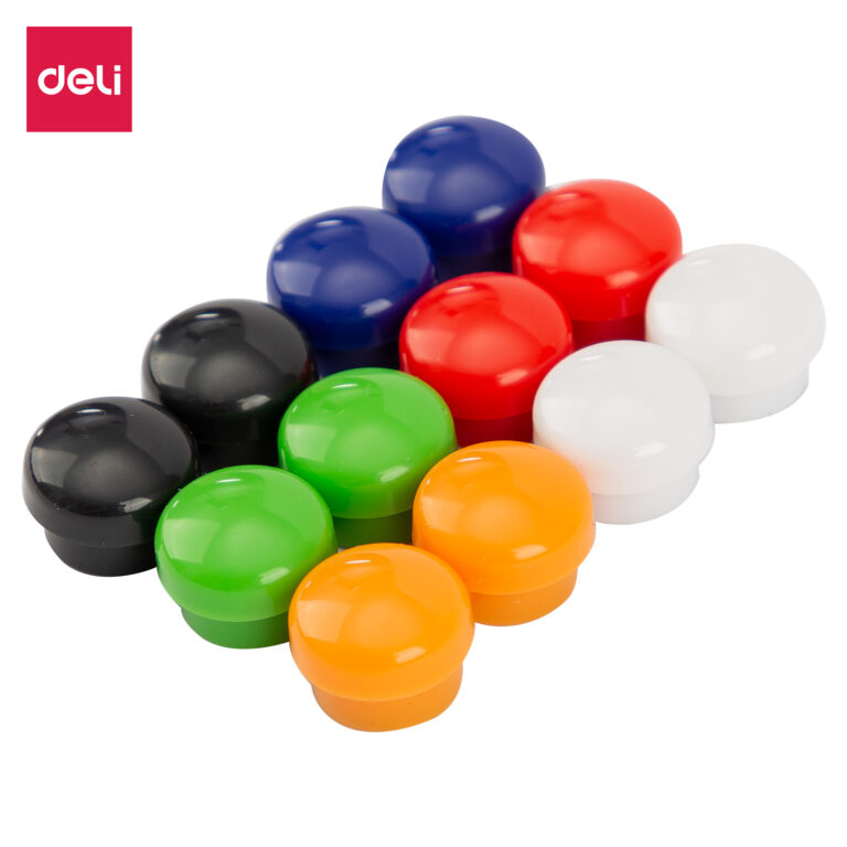 Magnetai Deli 15mm 12 vnt./pak., įvairių spalvų