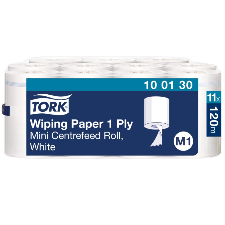 Popieriniai rankšluosčiai Tork Wiper Mini Centerfeed Advanced M1 (100130), 1 sluoksnis, baltos spalvos, 120 m