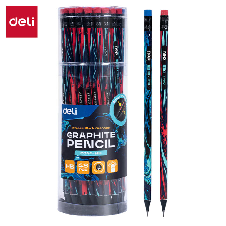 Pieštukas Deli HB, su trintuku, juodos spalvos