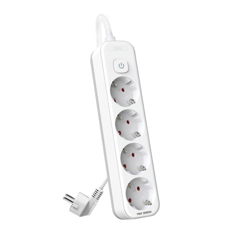 Prailginimo laidas 4 lizdų/5m su jungikliu, įžemintas