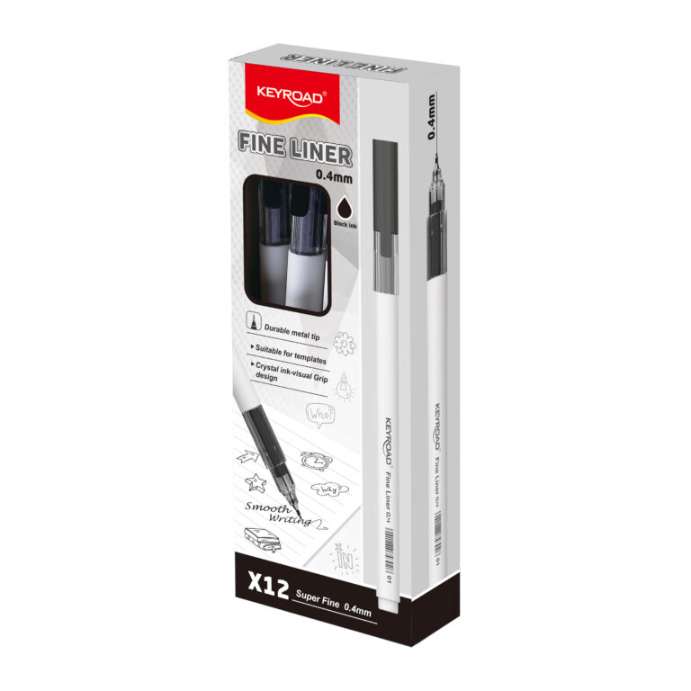 Gelinis rašiklis Keyroad FineLine 0.4mm, juodos spalvos
