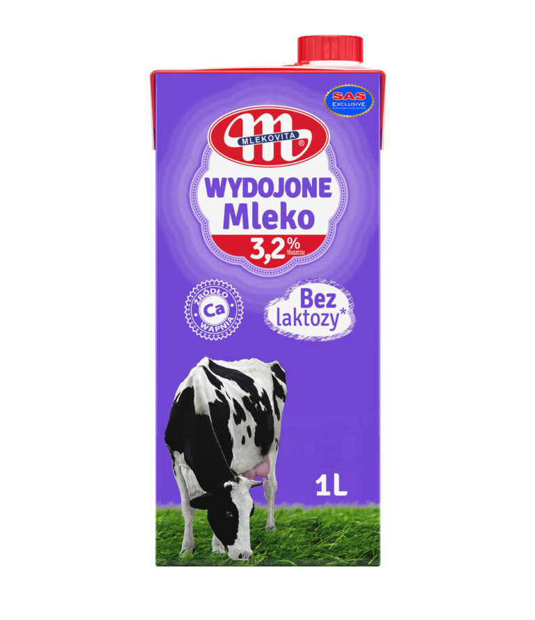 Pienas Mlekovita, 3,2%, 1L, be laktozės