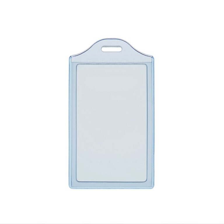 Dėklas 2 vardinėms kortelėms 55x90mm, vertikalus, melsvai skaidrios spalvos