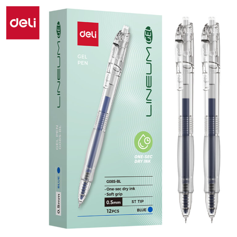 Gelinis rašiklis Deli Lineum Gel 0,5mm, greitai džiūstantis, mėlynos spalvos