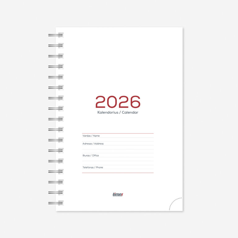 Papildomi lapai kalendoriui Timer Spirex Day, A5, 2026m.