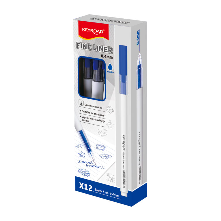 Gelinis rašiklis Keyroad FineLine 0.4mm, mėlynos spalvos