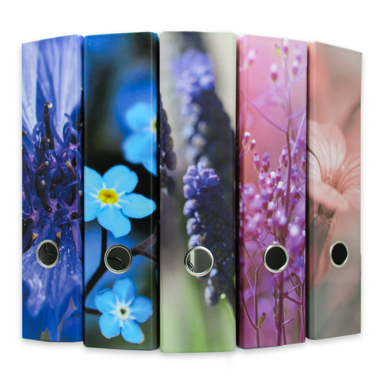 Segtuvas College A4 7cm, violetinės gėlės