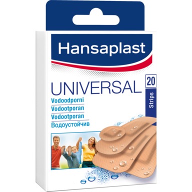 Pleistrai juostelėmis HANSAPLAST Universal, 20 vnt