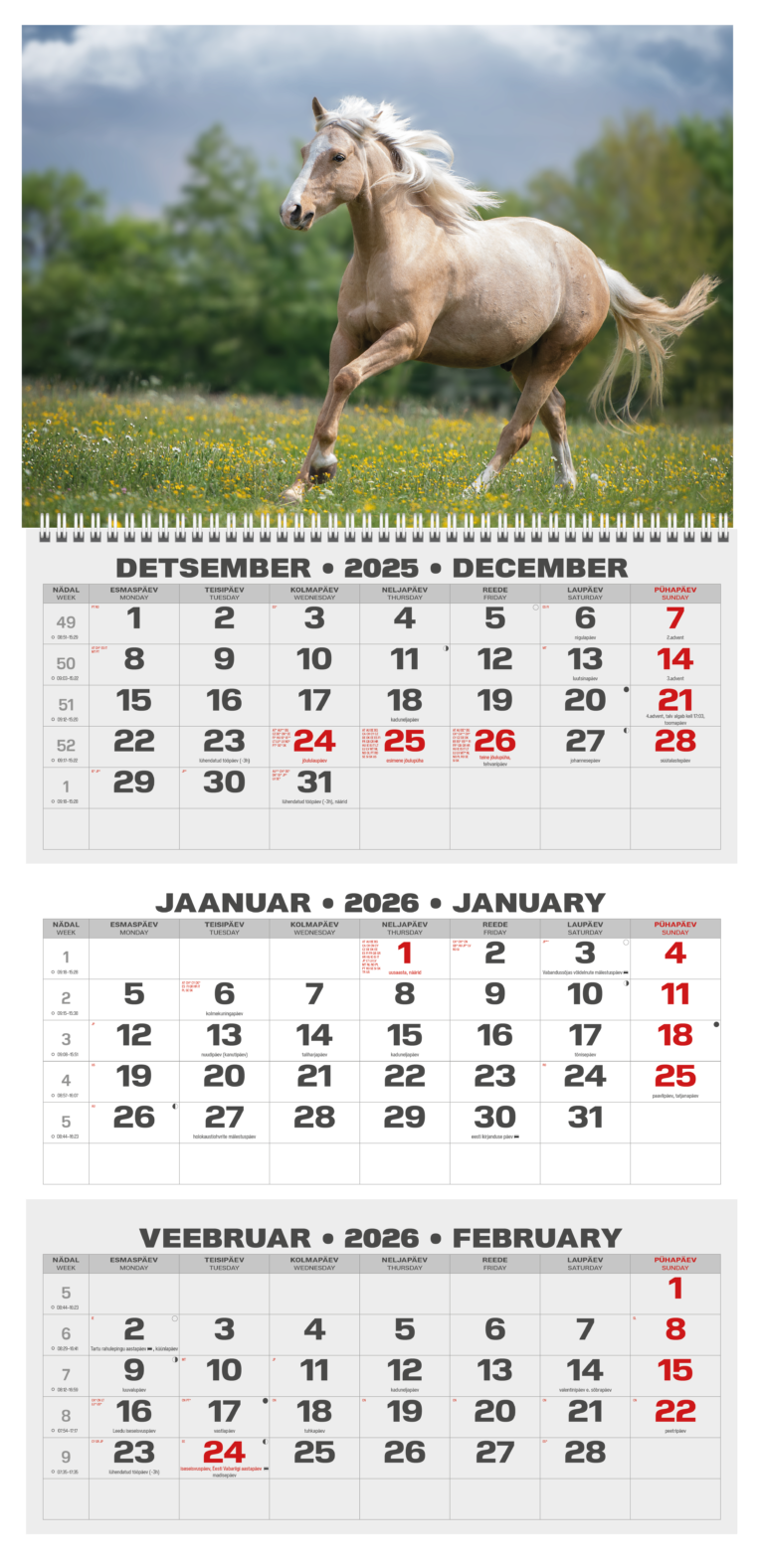 Sieninis kalendorius College TRIO lietuvių kalba 2026 nr.1