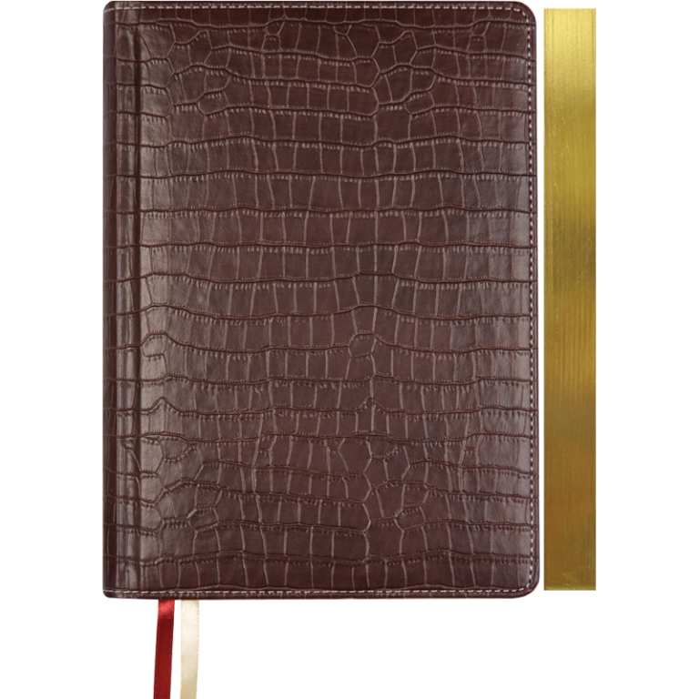 Užrašų knygelė-kalendorius College, diena per lapą, A5, kietas viršelis, tamsiai rudos  spalvos