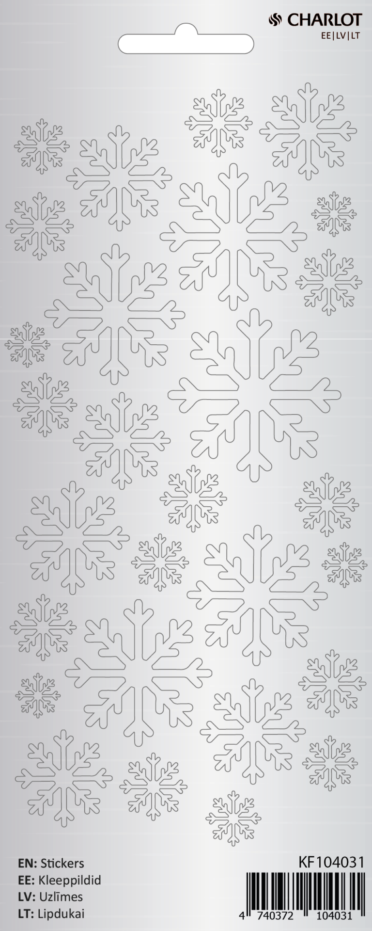 Kleebisetiketid Charlot Lumehelbed Hõbe (Jõul)